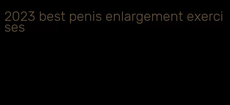 2023 best penis enlargement exercises