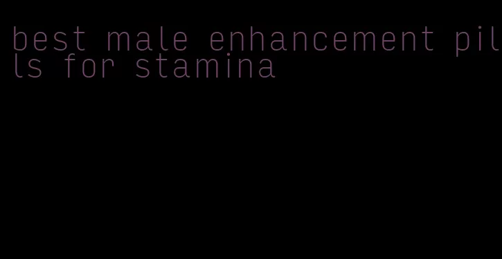 best male enhancement pills for stamina