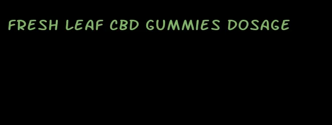 fresh leaf cbd gummies dosage