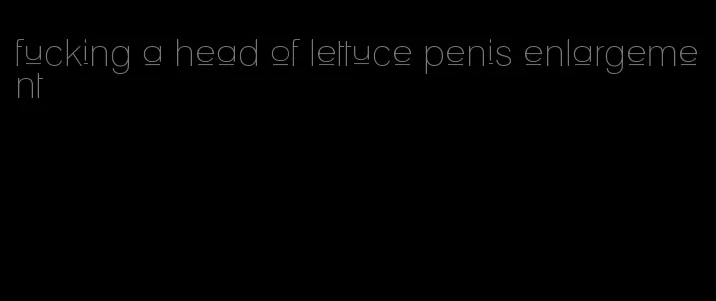 fucking a head of lettuce penis enlargement