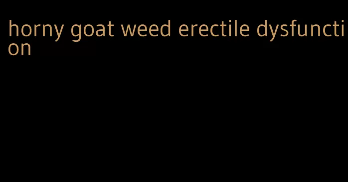 horny goat weed erectile dysfunction