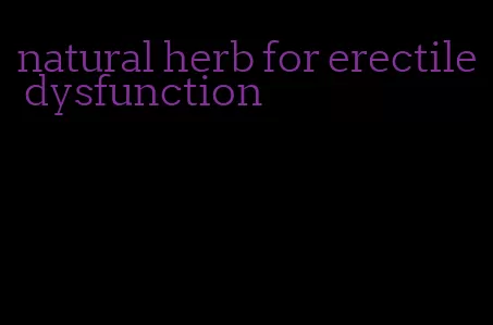 natural herb for erectile dysfunction