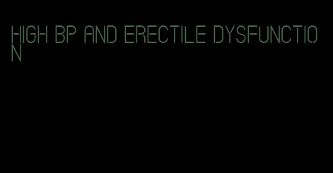 high bp and erectile dysfunction