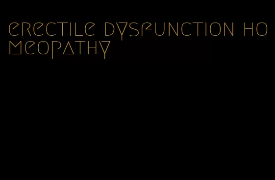 erectile dysfunction homeopathy