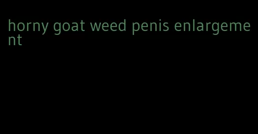 horny goat weed penis enlargement