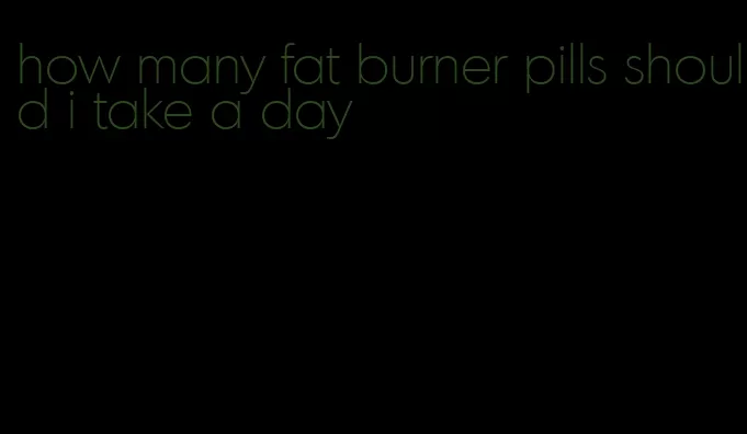 how many fat burner pills should i take a day