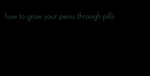 how to grow your penis through pills