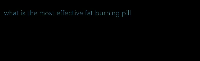 what is the most effective fat burning pill