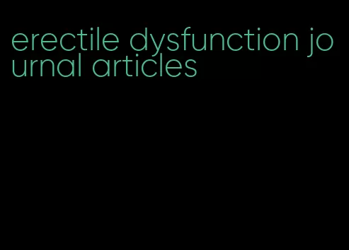 erectile dysfunction journal articles