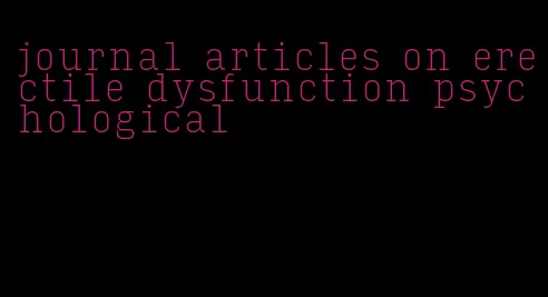 journal articles on erectile dysfunction psychological