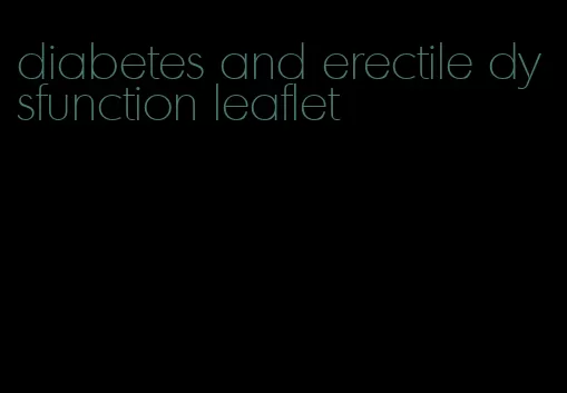 diabetes and erectile dysfunction leaflet