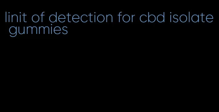 linit of detection for cbd isolate gummies