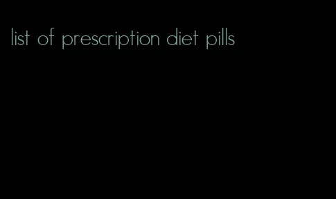 list of prescription diet pills