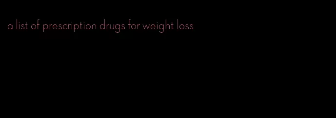 a list of prescription drugs for weight loss