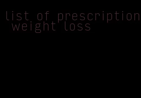 list of prescription weight loss