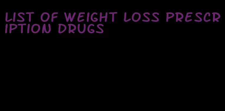 list of weight loss prescription drugs