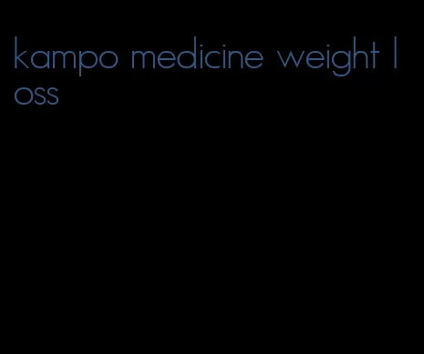 kampo medicine weight loss