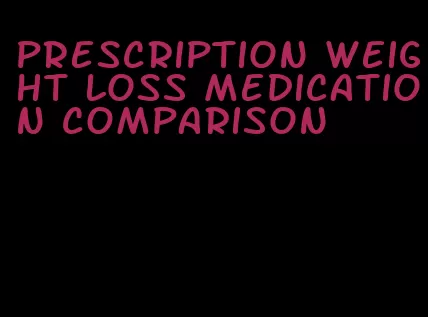 prescription weight loss medication comparison