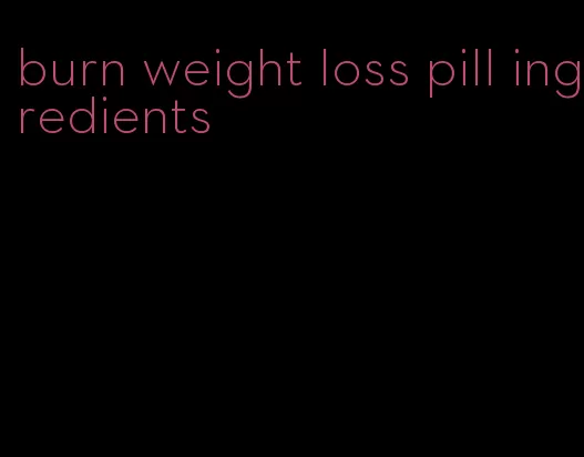 burn weight loss pill ingredients