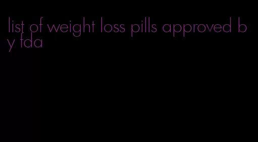 list of weight loss pills approved by fda