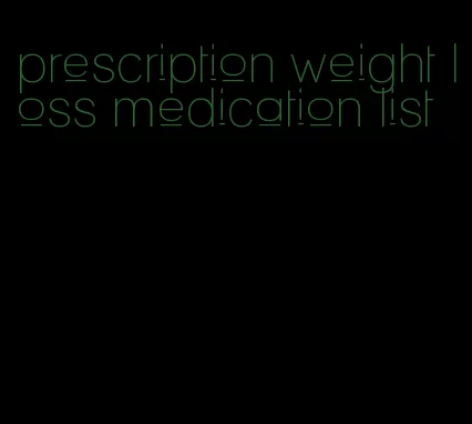 prescription weight loss medication list