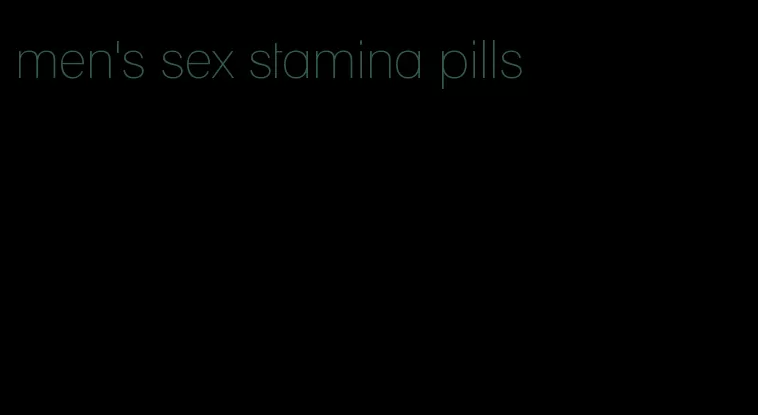 men's sex stamina pills