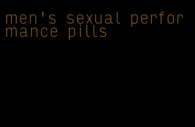 men's sexual performance pills