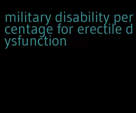 military disability percentage for erectile dysfunction