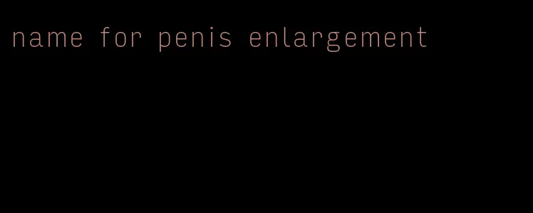 name for penis enlargement