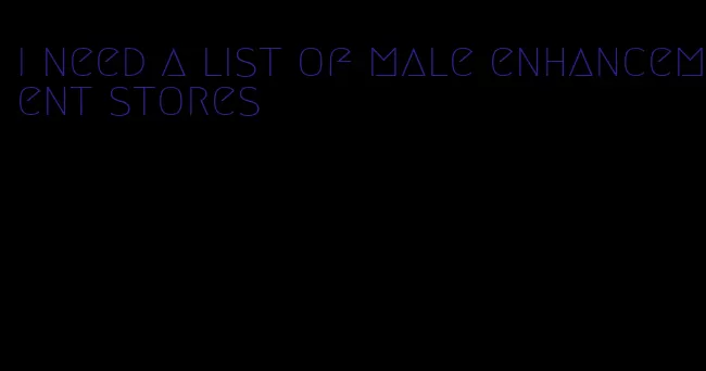 i need a list of male enhancement stores