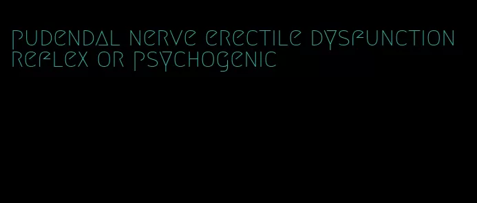 pudendal nerve erectile dysfunction reflex or psychogenic