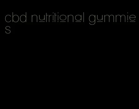 cbd nutritional gummies