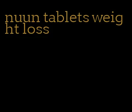 nuun tablets weight loss