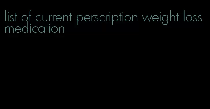 list of current perscription weight loss medication