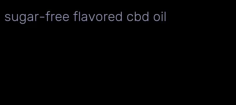 sugar-free flavored cbd oil