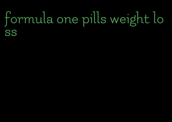 formula one pills weight loss