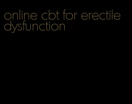 online cbt for erectile dysfunction