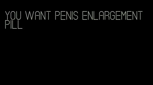 you want penis enlargement pill