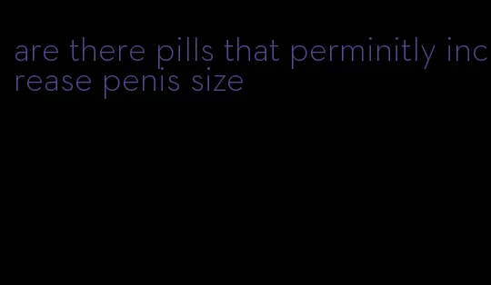 are there pills that perminitly increase penis size