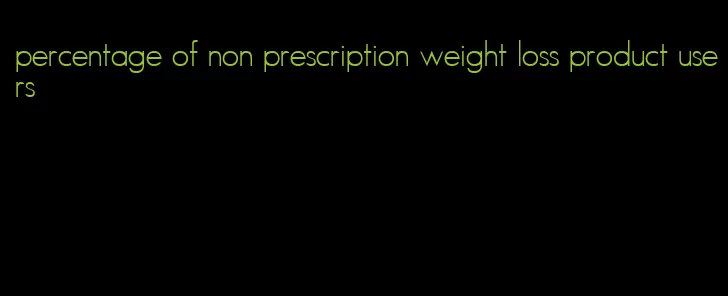 percentage of non prescription weight loss product users