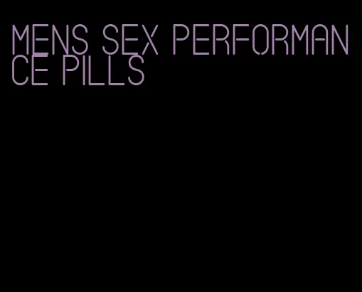 mens sex performance pills