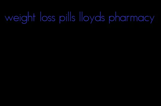 weight loss pills lloyds pharmacy