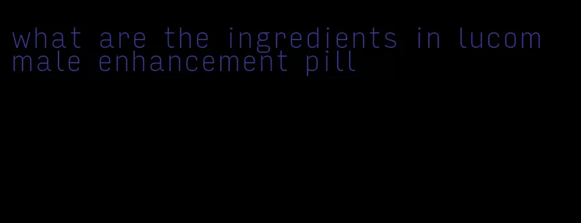 what are the ingredients in lucom male enhancement pill