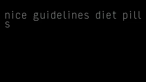 nice guidelines diet pills