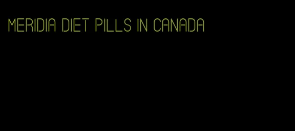 meridia diet pills in canada