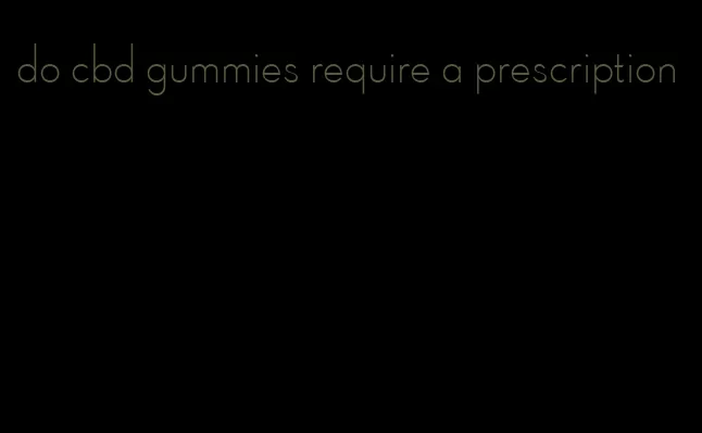 do cbd gummies require a prescription