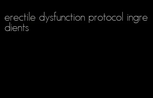 erectile dysfunction protocol ingredients