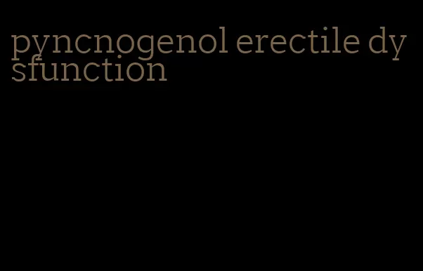 pyncnogenol erectile dysfunction