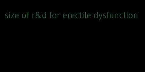 size of r&d for erectile dysfunction