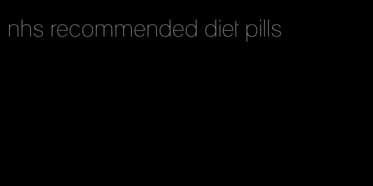 nhs recommended diet pills